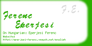 ferenc eperjesi business card